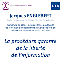 Jacques ENGLEBERT stelt zijn doctoraatsthesis voor